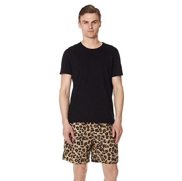stussy leopard swim shorts